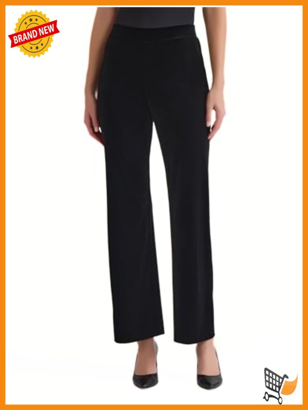 Velvet Pull-On Wide Leg Pants Business Casual Formal